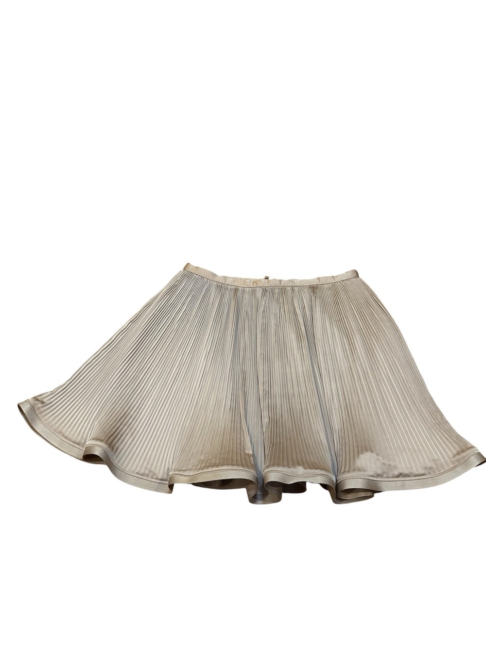 Reiss Girls Micro-Pleated Metallic Champagne Cream Flared Skirt Size 9-10Y